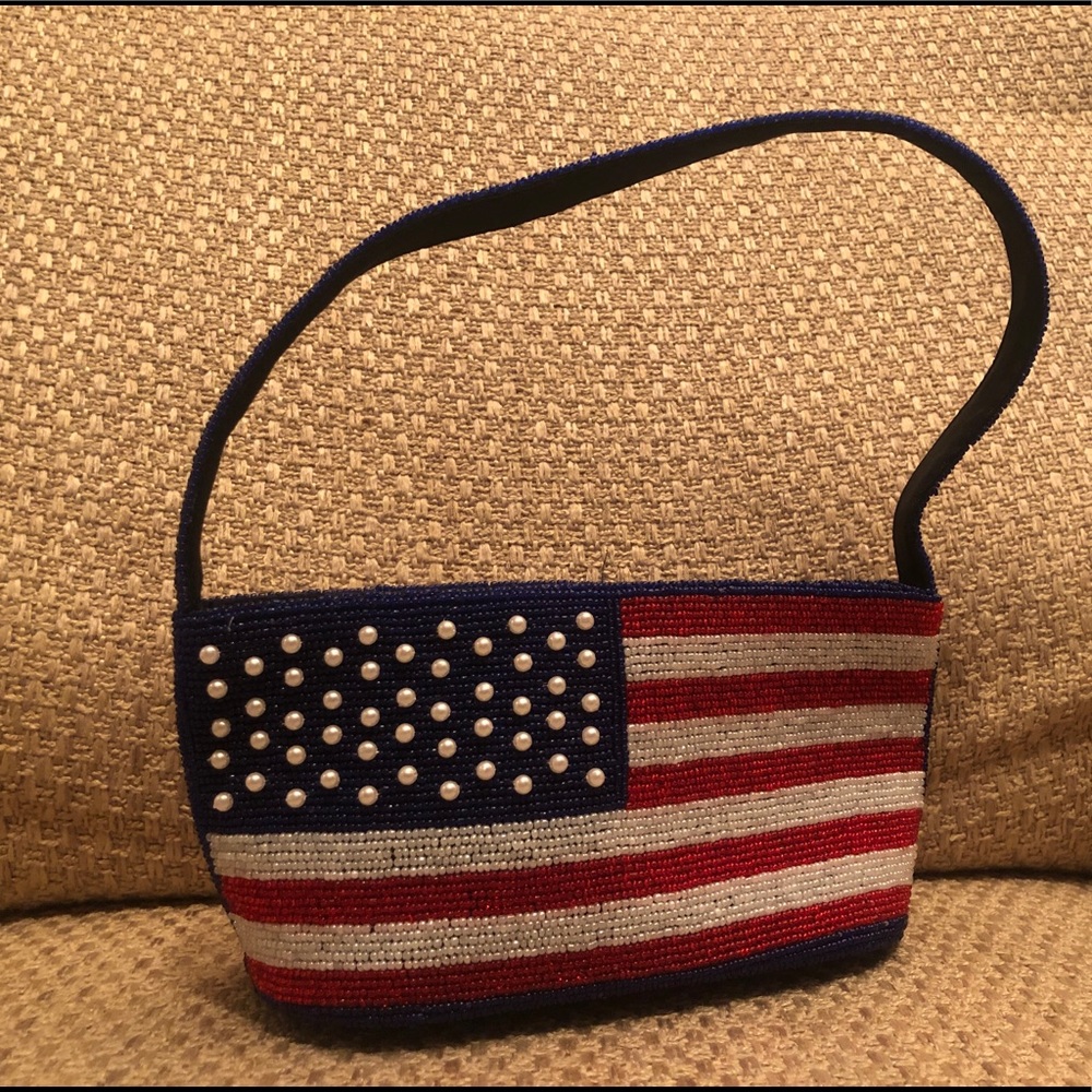 Beaded American flag purse